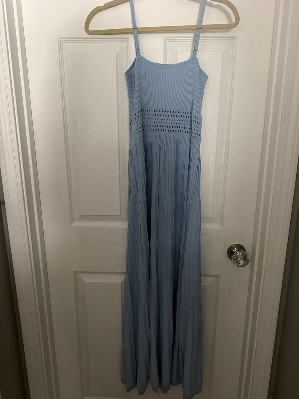 Commense Light Blue Ribbed Knit Maxi Dress - Picture 5 of 6